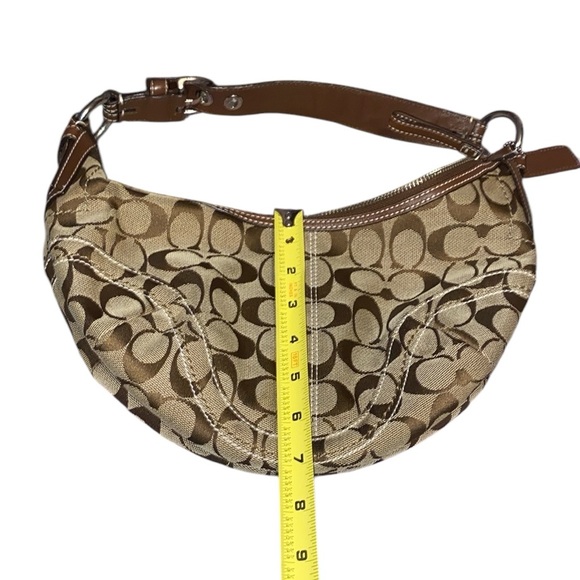 Coach Khaki Jacquard Signature Hobo 10073 - Picture 8 of 11